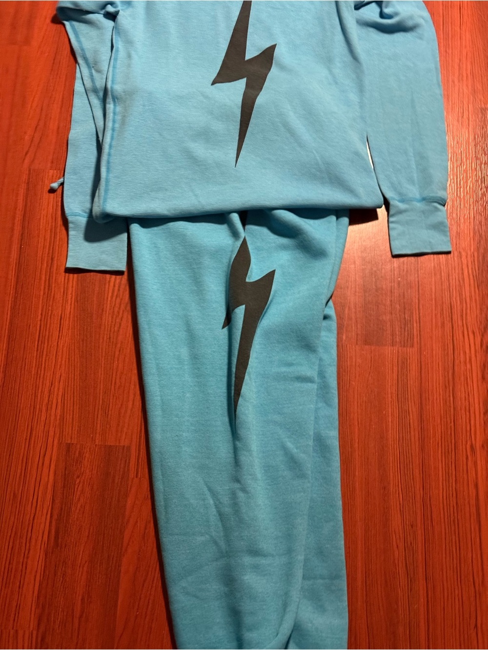 Aviator Nation Teal Blue Lightning Track Joggers